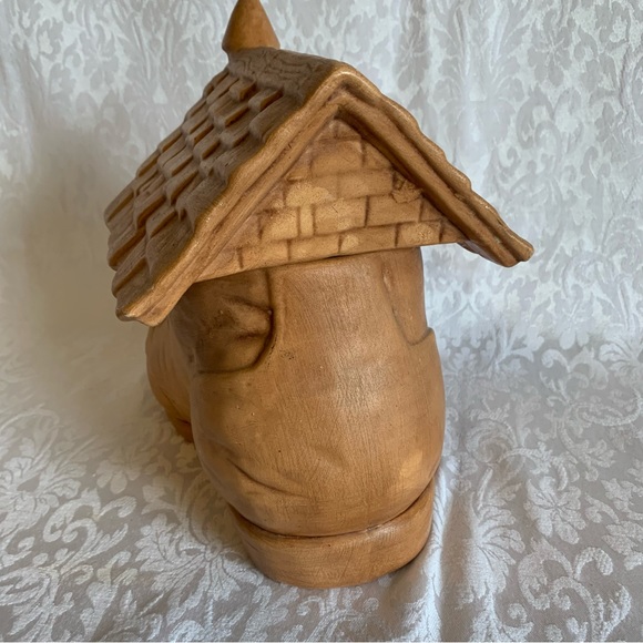 VTG Twin Winton Ceramic Cookie Jar Brown Boot Nursery Rhyme Granny Farmhouse - Picture 3 of 9